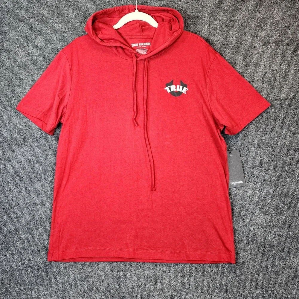 NWT True Religion Circular Hooded Tee Men's Streetwear Y2K Logo Graphic Size S